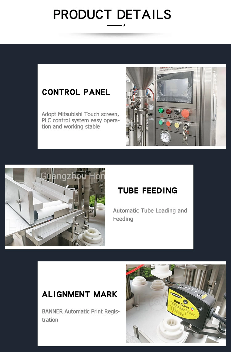 Honemix CE Ultrasonic/Automatic/Cosmetic Cream/Toothpaste/Gel/Plastic/Soft/Composite/Laminated Tube Filling and Sealing Machine Manufacturer